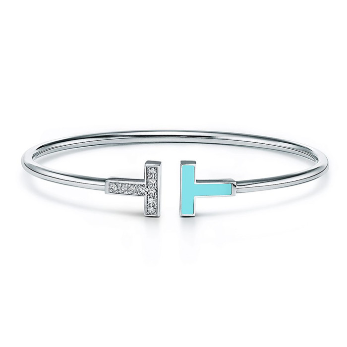 NIGO Tiffany & Co. Women's Men's Fashion Trend Letter Metal Bracelet With Diamond Luxury Temperament Jewelry Accessories Ngvp  #nigo7963