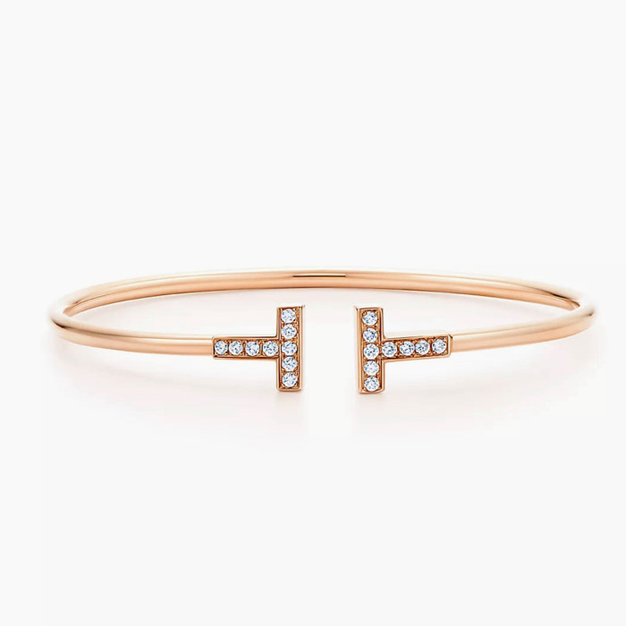 NIGO Tiffany & Co. Women's Men's Fashion Trend Letter Metal Bracelet With Diamond Luxury Temperament Jewelry Accessories Ngvp  #nigo7963