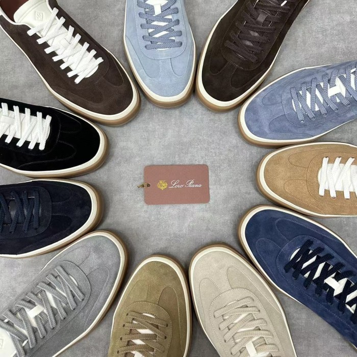 NIGO Loro Piana Men's Lychee Print Spliced Suede Fabric Color Clash Casual Board Shoes #nigo98732