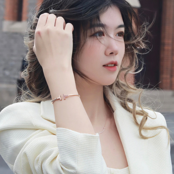 NIGO Tiffany & Co. Women's Men's Fashion Trend Letter Metal Bracelet With Diamond Luxury Temperament Jewelry Accessories Ngvp  #nigo7963