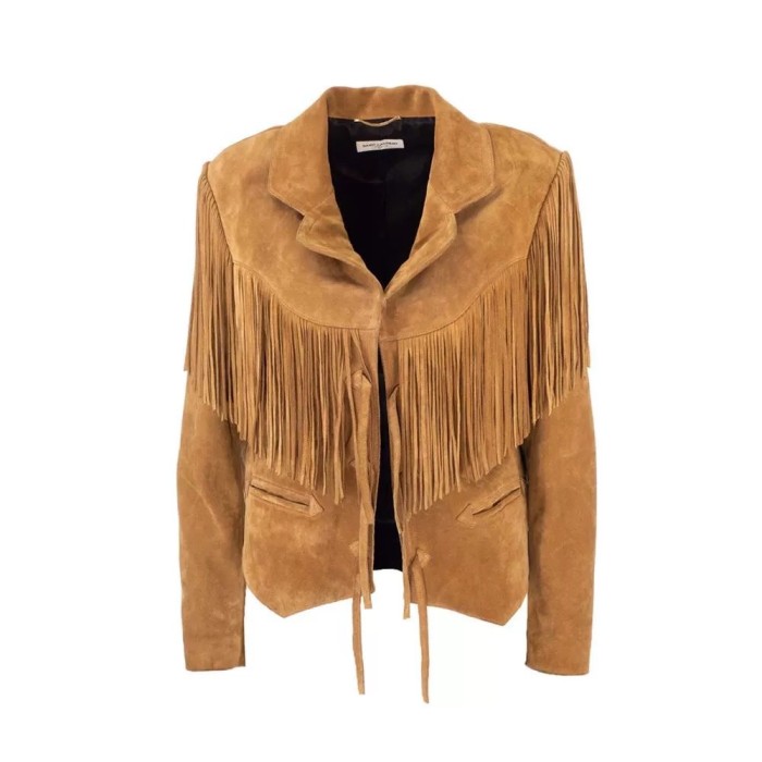NIGO SAINT LAURENT Women's Spring And Fall Fashion Luxury Suede Temperament Jacket Tassel Lapel Long Sleeve Short Jacket Ngvp  #nigo7969