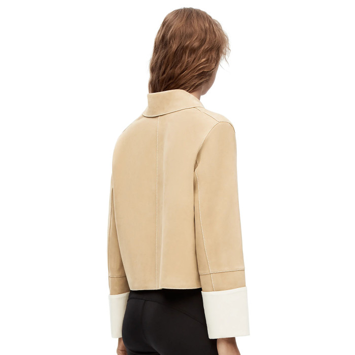 NIGO Loewe Women's Spring And Autumn Fashion Suede Sheepskin Single Breasted Short Long Sleeved Solid Color Coat #nigo7983