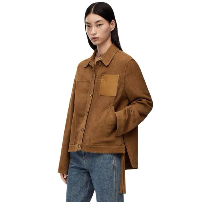 NIGO Loewe Women's Spring and Autumn Solid Color Asymmetric Hem Lapel Single Breasted Long Sleeve Jacket #nigo98736