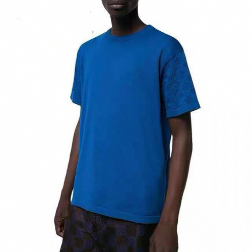 NIGO Louis Vuitton Men's Spring And Summer Jacquard Knit Round Neck Short Sleeve Solid Color Senior Casual Loose Cotton T-shirt #nigo98721