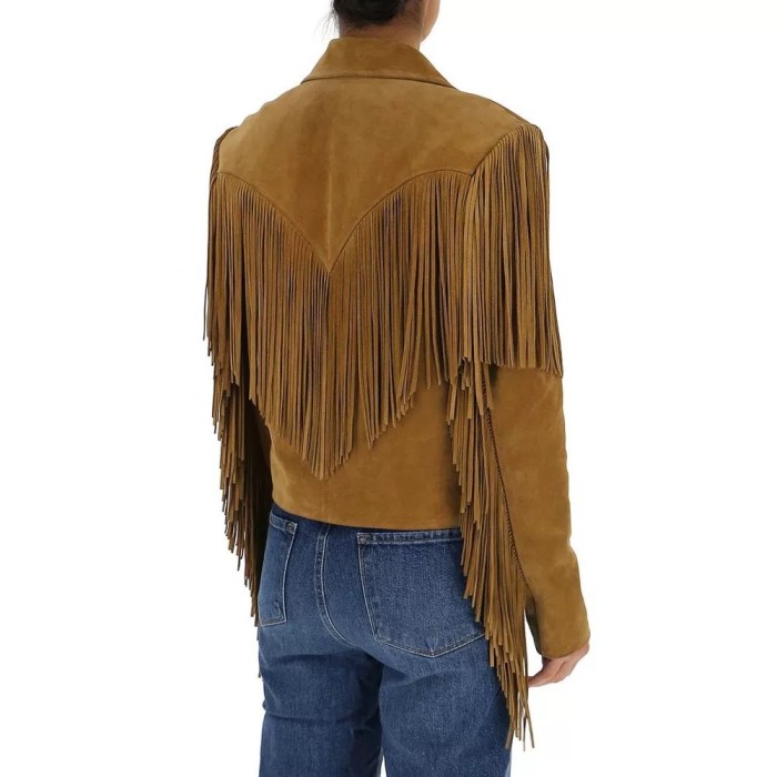 NIGO SAINT LAURENT Women's Spring And Fall Fashion Luxury Suede Temperament Jacket Tassel Lapel Long Sleeve Short Jacket Ngvp  #nigo7969