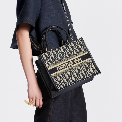NIGO Dior Women's Detachable Adjustable Shoulder Strap Casual Handbag Embroidery Patchwork Cowhide Leather Medium Small Dior Book Tote Bag #nigo98717