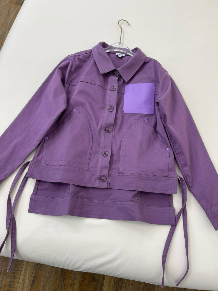 NIGO Loewe Women's Spring and Autumn Solid Color Asymmetric Hem Lapel Single Breasted Long Sleeve Jacket #nigo98736