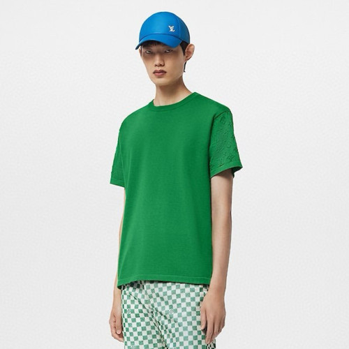 NIGO Louis Vuitton Men's Spring And Summer Jacquard Knit Round Neck Short Sleeve Solid Color Senior Casual Loose Cotton T-shirt #nigo98721