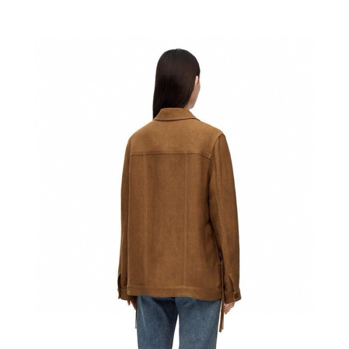NIGO Loewe Women's Spring and Autumn Solid Color Asymmetric Hem Lapel Single Breasted Long Sleeve Jacket #nigo98736