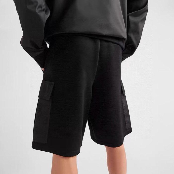 NIGO Prada Men's Summer Solid Color Re-Nylon Detail Cotton Fleece Bermuda Straight Casual Shorts #nigo98714