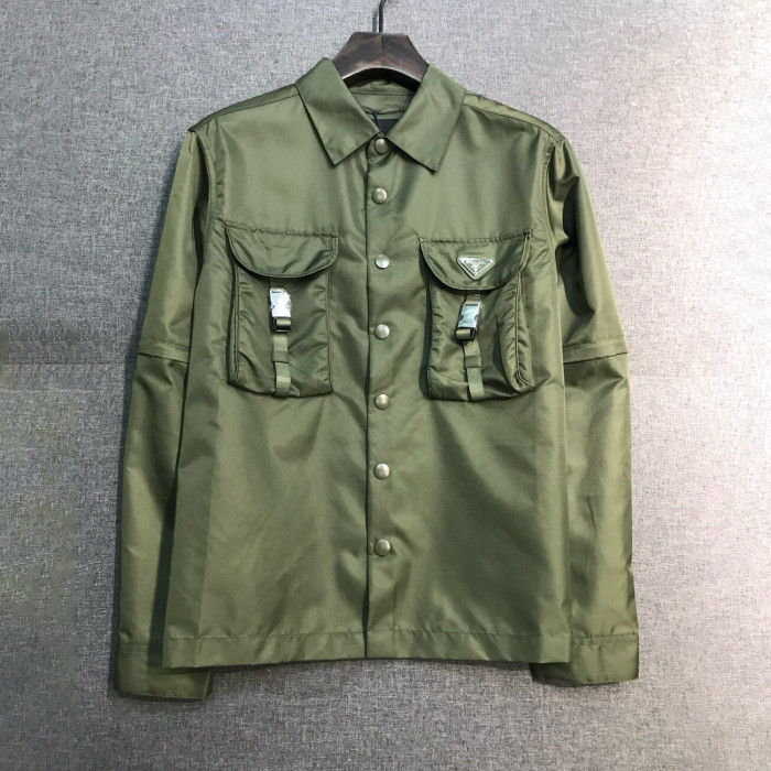 NIGO Prada Men's Spring And Fall Pure Nylon Color Lapel Loose Single Breasted Long Sleeved Shirt Jacket #nigo98748