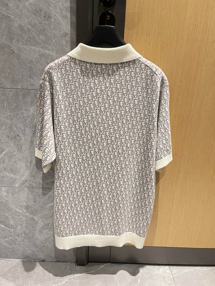 NIGO Dior Men's Summer Graphic All Over Print Polo Neck Straight Short Sleeve T-Shirt #nigo98753