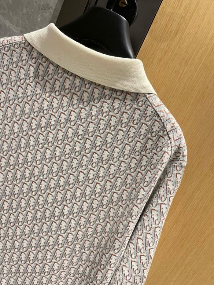NIGO Dior Men's Summer Graphic All Over Print Polo Neck Straight Short Sleeve T-Shirt #nigo98753