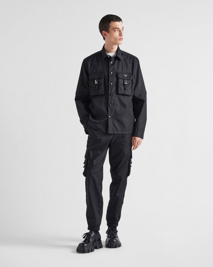 NIGO Prada Men's Spring And Fall Pure Nylon Color Lapel Loose Single Breasted Long Sleeved Shirt Jacket #nigo98748