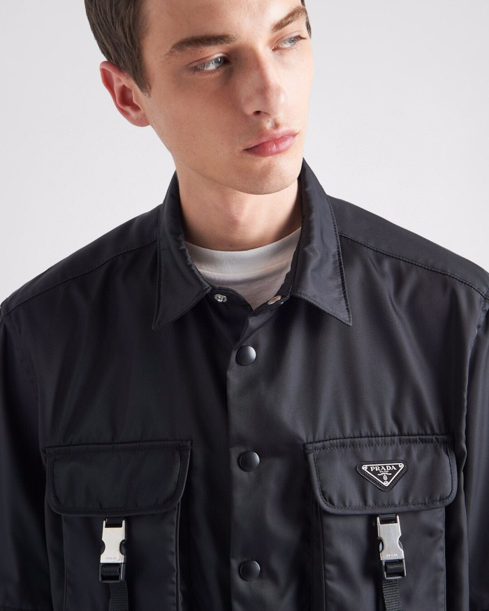 NIGO Prada Men's Spring And Fall Pure Nylon Color Lapel Loose Single Breasted Long Sleeved Shirt Jacket #nigo98748