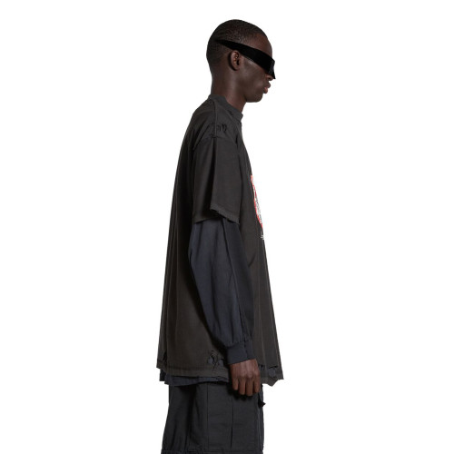 NIGO Balenciaga Men's Spring And Summer Black Old Retro Ragged Hole T-shirt Casual Loose Round Neck Oversize Short Sleeve To Ngvp #nigo7972