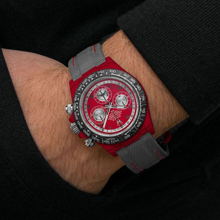 NIGO Rolex Men's Red and Black Modified Carbon Fiber Daytona Mechanical Watch #nigo98777