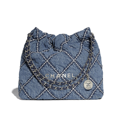 NIGO Chanel Women's Letters Logo Diamond Pattern Drawstring Closure Gradient Denim Denim Old Bucket Bag Shoulder Crossbody Bags #nigo98797