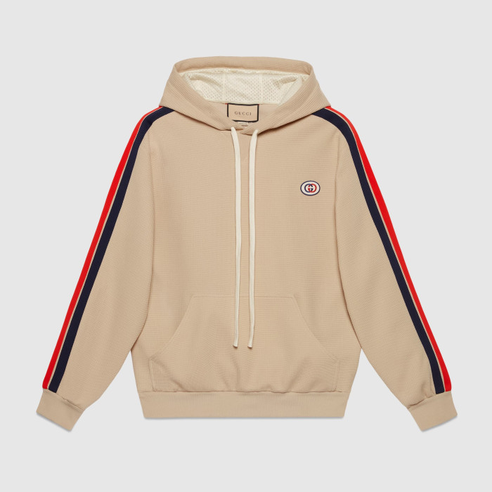 NIGO Gucci Men's Summer Striped Logo Print Hooded Sweatshirt Pullover Tie High Waisted Shorts Set Suit #nigo98813