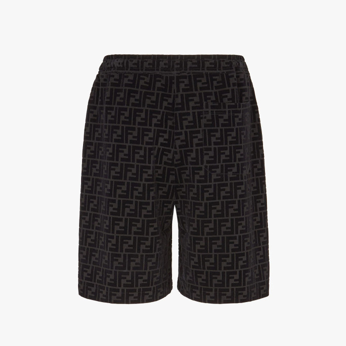 NIGO Fendi Men's Summer Black Letter Logo Print Drawstring Straight Casual Short Pants #nigo98816