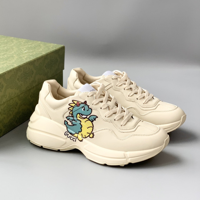 NIGO Gucci Men's And Women's Cartoon Pattern Cowhide Lace Up Low Top Sneakers Shoes #nigo98811