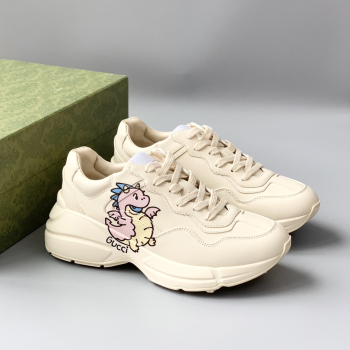 NIGO Gucci Men's And Women's Cartoon Pattern Cowhide Lace Up Low Top Sneakers Shoes #nigo98811