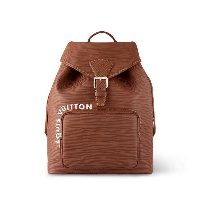 NIGO Louis Vuitton Montsouris Men's Brown Letter Logo Drawstring Closure Calfskin Backpack Shoulder Bag Bags #nigo98822