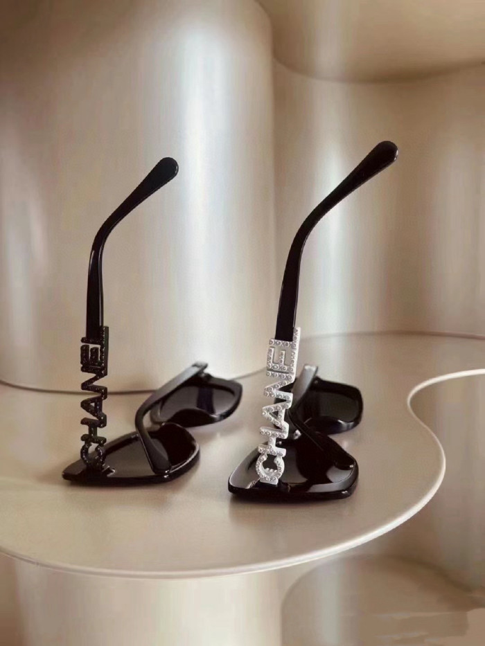 NIGO Chanel Women's Monogram Logo Hollow Out Decorative Acetate Irregular Sunglasses Glasses #nigo98824