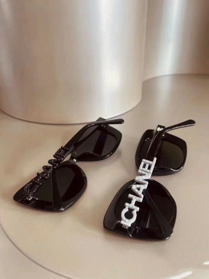 NIGO Chanel Women's Monogram Logo Hollow Out Decorative Acetate Irregular Sunglasses Glasses #nigo98824