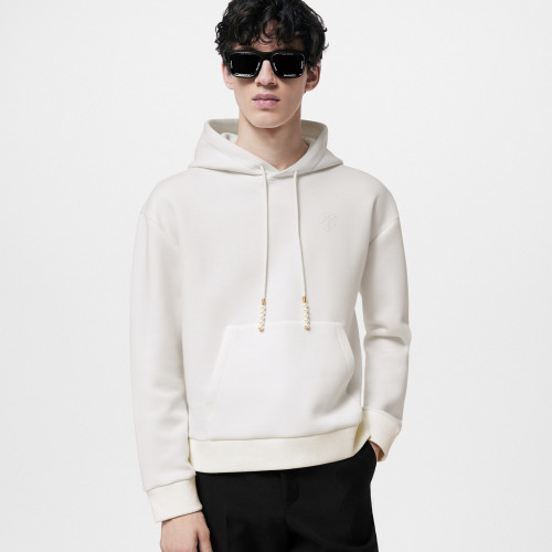NIGO Louis Vuitton Men's Spring and Autumn White Logo Letter Embroidery Long Sleeve Hooded Sweatshirt Pullover #nigo98836