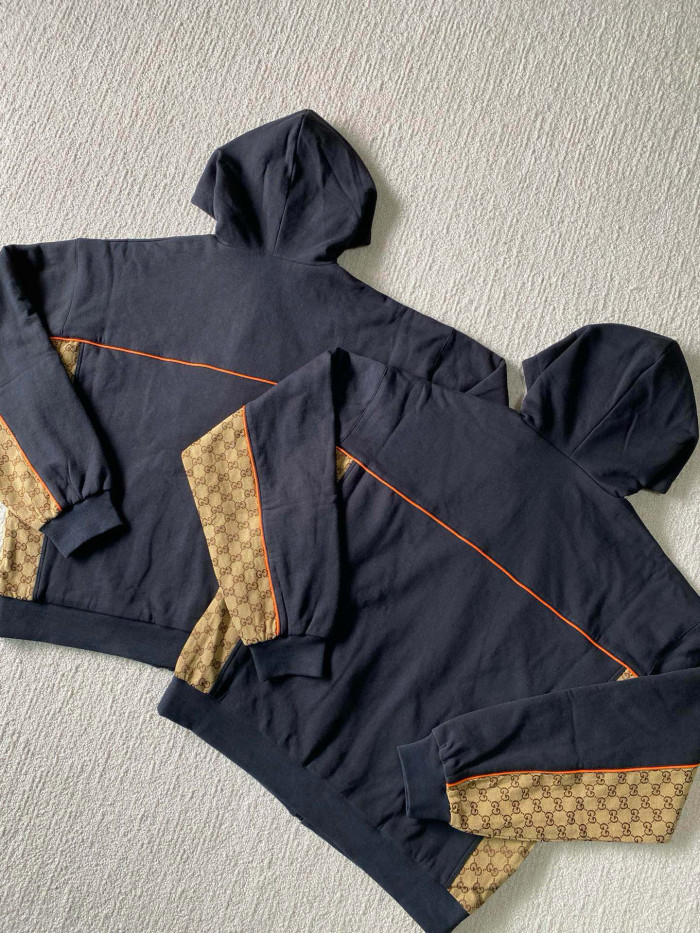 NIGO Gucci Men's Spring and Autumn Patchwork Logo Jacquard Zipper Hooded Long Sleeve Jacket Lace-Up Casual Shorts Pants Suit Set #nigo98839