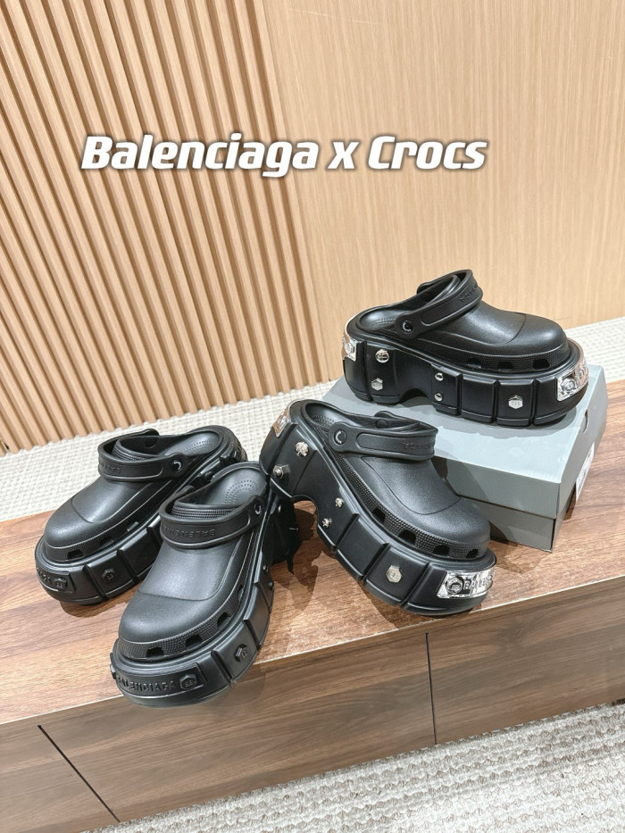 NIGO Balenciaga Metal Punk Platform Muffin Slipper Hole Shoes Increased Shoes #nigo244381