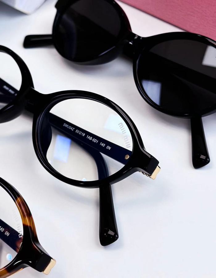 MiuMiu Women's Thin Frame Logo Decorative Acetate Irregular Shape Sunglasses Optical Frame Eyeglasses Glassess #nigo98845