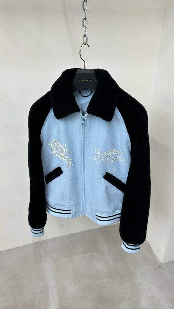 NIGO Louis Vuitton Men's Autumn and Winter Color Blocking Letter Logo Stripe Embroidery Long Sleeve Zipper Jacket #nigo98858