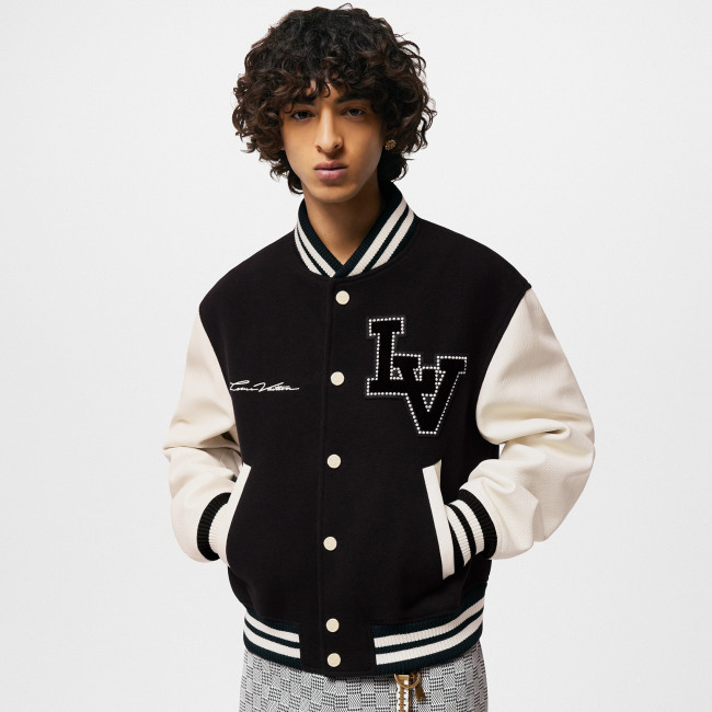 NIGO Louis Vuitton Men's Autumn and Winter Color Blocking Logo Letter Printing Long Sleeve Single Breasted Baseball Jacket #nigo98859