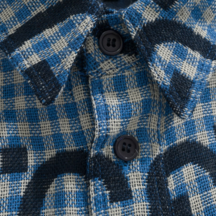 NIGO Gucci Men's Spring and Autumn Blue Letter Printed Single Breasted Long Sleeve Lapel Shirt #nigo98873