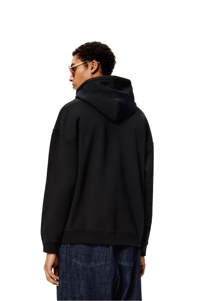 NIGO Loewe Men's Spring & Autumn Solid Color Logo Leather Label Drawstring Hooded Sweatshirt Pullover #nigo98912
