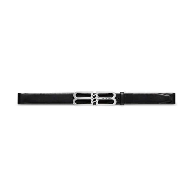 NIGO Balenciaga Men's BB Signature Metal Logo Belt In Black Width 3cm  #nigo98914