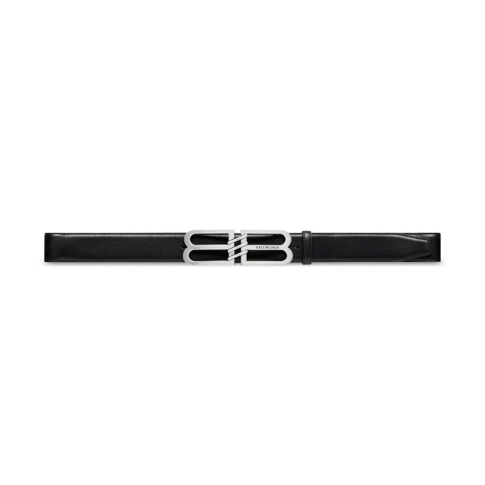 NIGO Balenciaga Men's BB Signature Metal Logo Belt In Black Width 3cm  #nigo98914