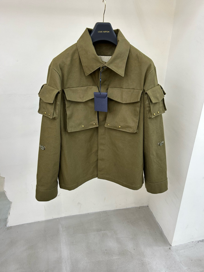 NIGO Louis Vuitton Men's Fall And Winter Brown Monogrammed Studded Cotton Single Breasted Long Sleeved Jacket #nigo98924