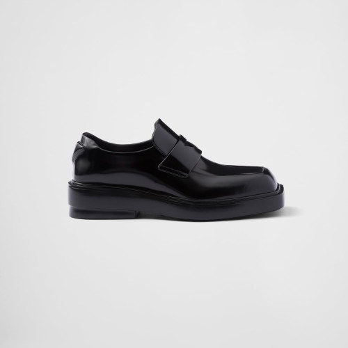 NIGO Prada Men's and Women's Four Seasons Bright Leather Lace up Derby Shoes Fashion Casual Black Square Head Fashion Leather Shoes Lefu Shoes Ngvp  #nigo8161