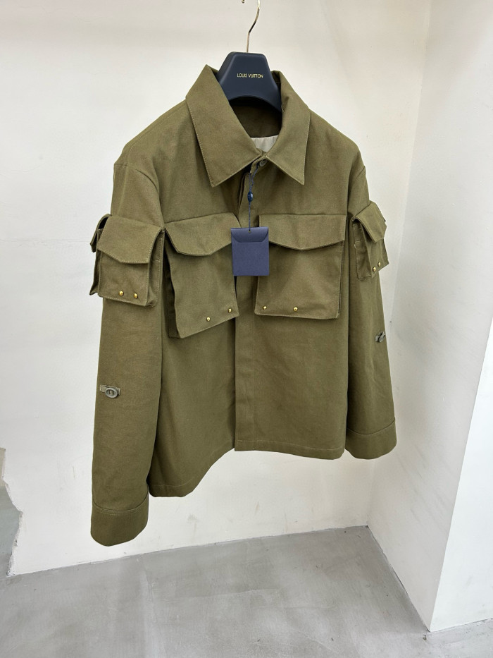 NIGO Louis Vuitton Men's Fall And Winter Brown Monogrammed Studded Cotton Single Breasted Long Sleeved Jacket #nigo98924