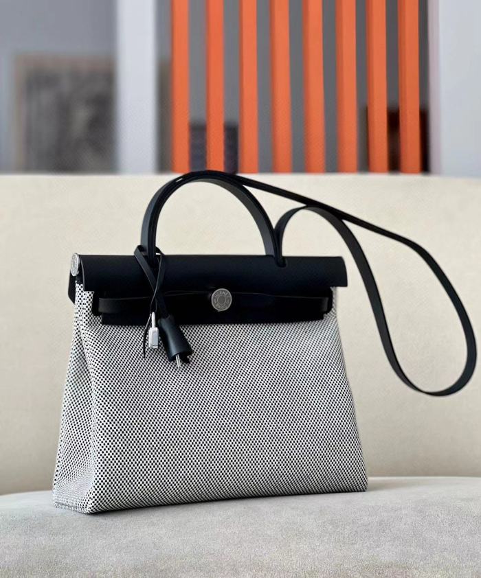 NIGO Hermes Men's And Women's Canvas Collocation Cowhide Handheld Single Shoulder Diagonal Cross Bag Bags #nigo98876