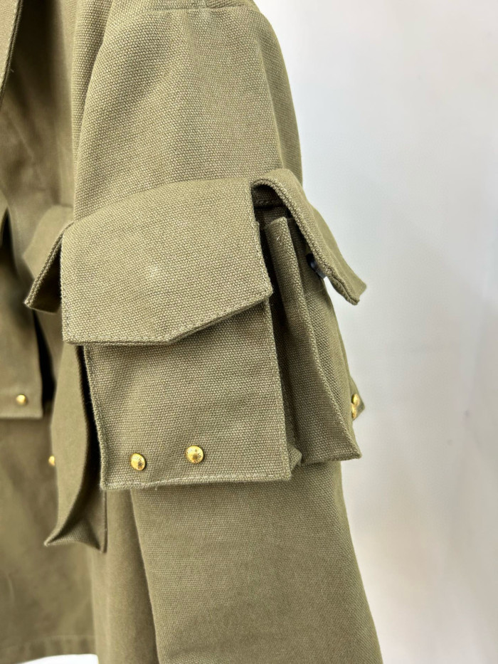 NIGO Louis Vuitton Men's Fall And Winter Brown Monogrammed Studded Cotton Single Breasted Long Sleeved Jacket #nigo98924