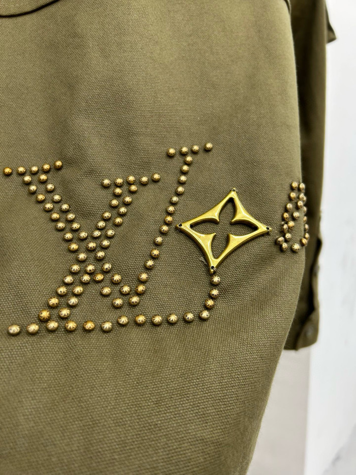 NIGO Louis Vuitton Men's Fall And Winter Brown Monogrammed Studded Cotton Single Breasted Long Sleeved Jacket #nigo98924