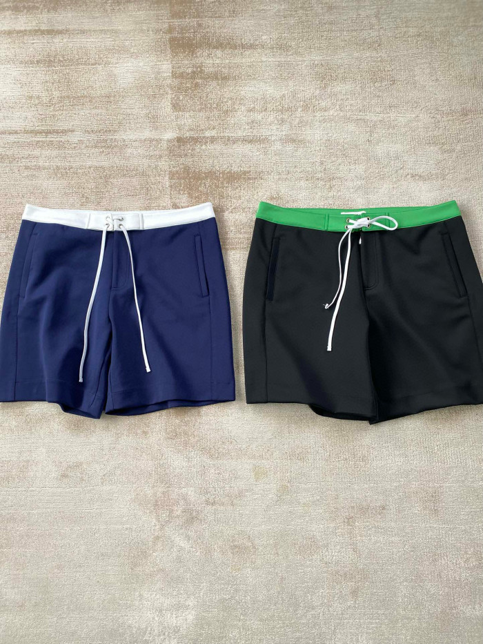 NIGO MiuMiu Men's Women's Summer Solid Colour Logo Elastic Drawstring Mid Waist Fitted Satin Bermuda Shorts Ngvp #nigo8171