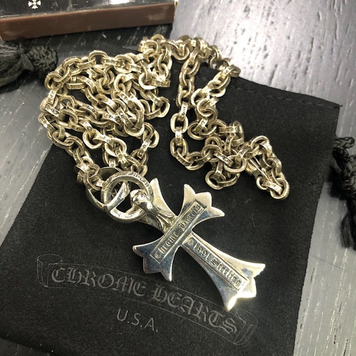 NIGO Chrome Men's Cross Silver Color Collar Chain Necklace Jewelry #nigo98941