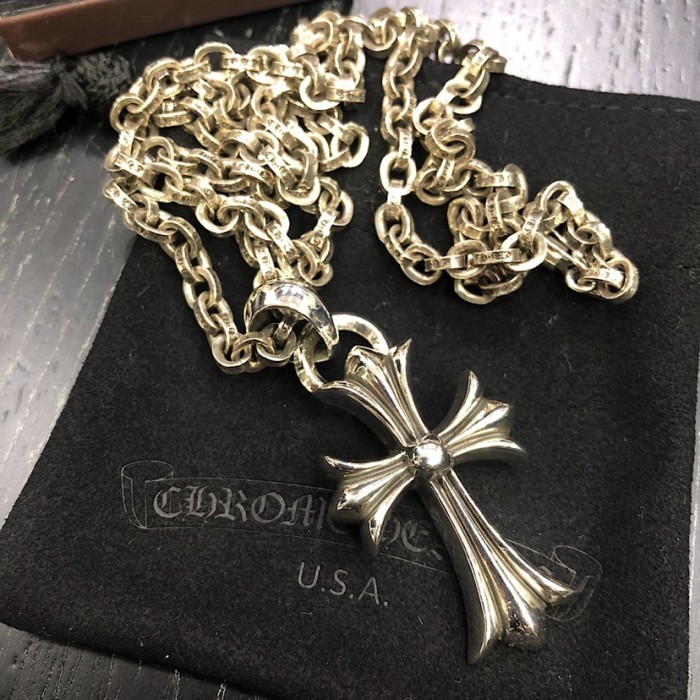 NIGO Chrome Men's Cross Silver Color Collar Chain Necklace Jewelry #nigo98941
