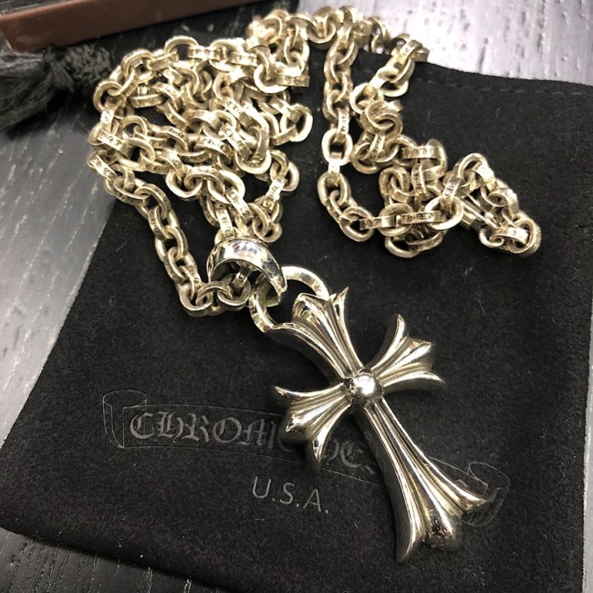 NIGO Chrome Men's Cross Silver Color Collar Chain Necklace Jewelry #nigo98941