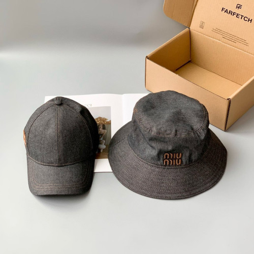 NIGO MiuMiu Men's and Women's Logo Embroidered Black Cowboy Fisherman's Cap Baseball Hat #nigo98957